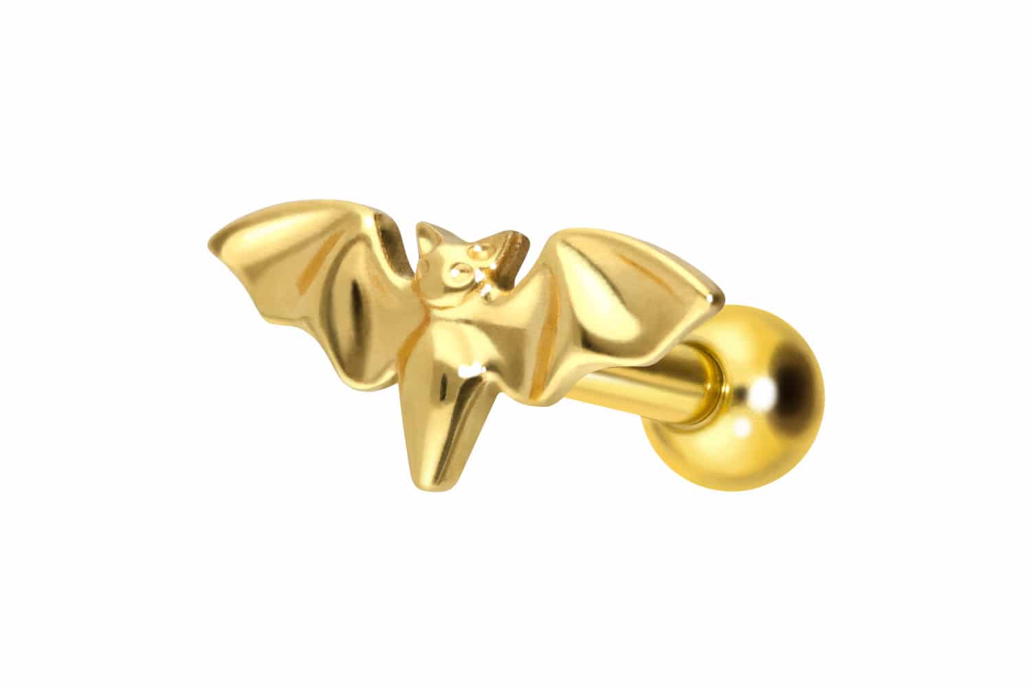 Titan Ohrpiercing mit Innengewinde FLEDERMAUS